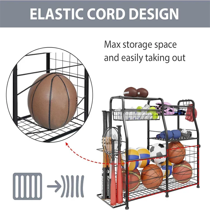 2026 Ball Storage Rack Garage  - огляд і ціна Sports Equipment Garage Storage